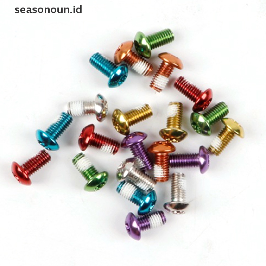 【seasonoun】 12PCS Colorful Bicycle Disc Brake Screws Alloy Bike Disc Brake Rotor  T25 M5x10m .