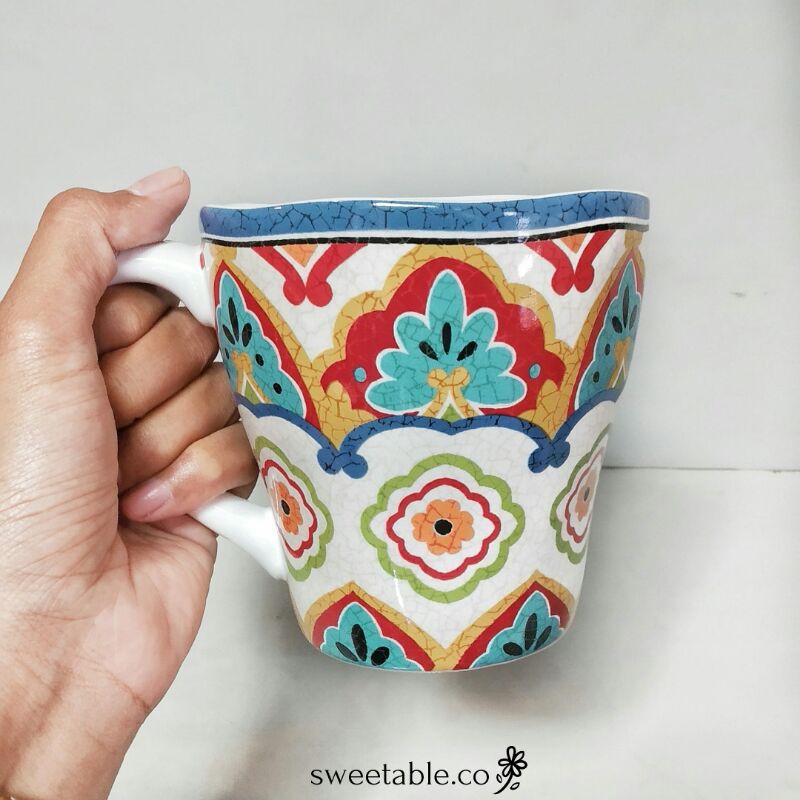 MAROKO MUG BLUE GELAS CANTIK KERAMIK SANGO TABLEWARE