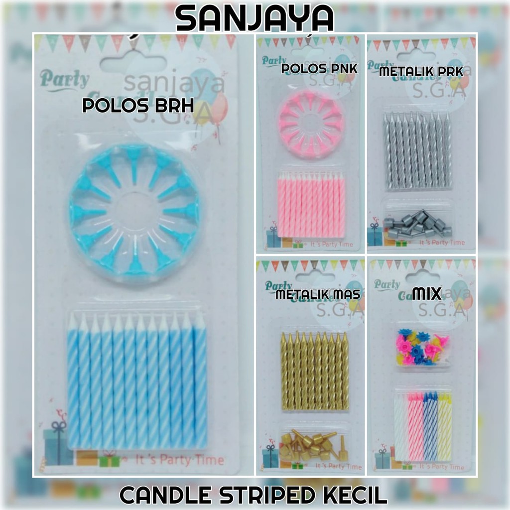 Lilin Ulang Tahun / Lilin Sprial / Lilin Stripe / Lilin Ulir / Lilin Peppermint / Candle Striped Kecil &amp; Besar