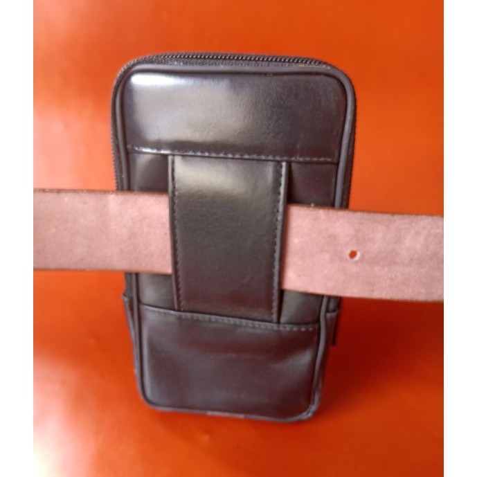 Dompet Hp Pinggang Pria 2 Slot Kulit Sapi Asli