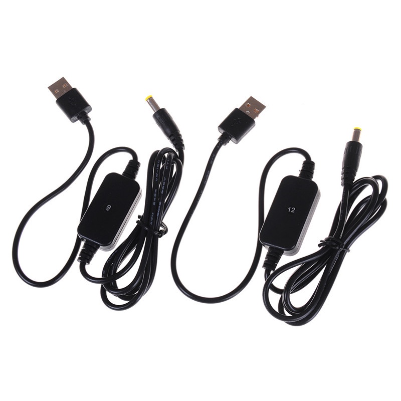 Kabel Konverter USB dc-dc 5V Ke 9V / 12V Jack 5.5x2.1mm