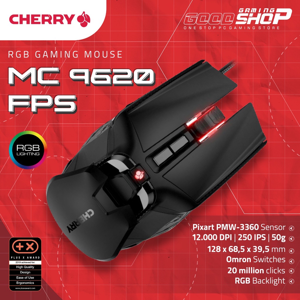 Cherry MC9620 FPS 12000 DPI Gaming Mouse RGB Optical