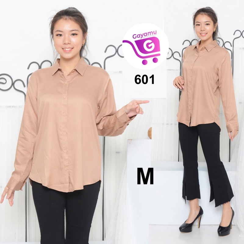 KEMEJA WANITA LENGAN PANJANG SIZE M&L (601)-Milo M
