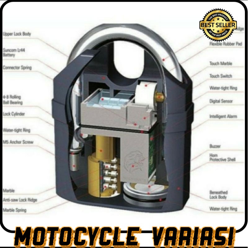 Gembok cakram alarm Vario 160 Fazzio Nmax Pcx Adv Aerox Semua Motor