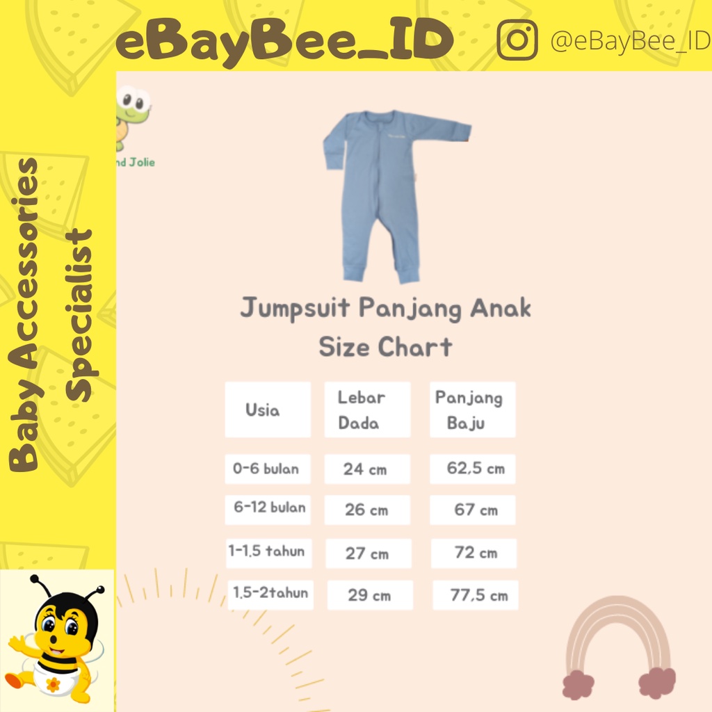 eBayBee_ID X Max and Jolie Jumpsuit Panjang (0 - 2 tahun) - Sleepsuit Piyama Jumper Zipper Romper Bodysuit Tidur Anak Bayi Laki - laki | perempuan | baju tidur piyama lengan panjang nyaman di kulit bayi sensitif awet kuat tahan lama