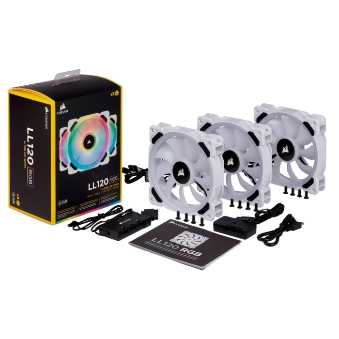 LL120 RGB 120mm Dual Light Loop White RGB LED PWM Fan Triple Pack