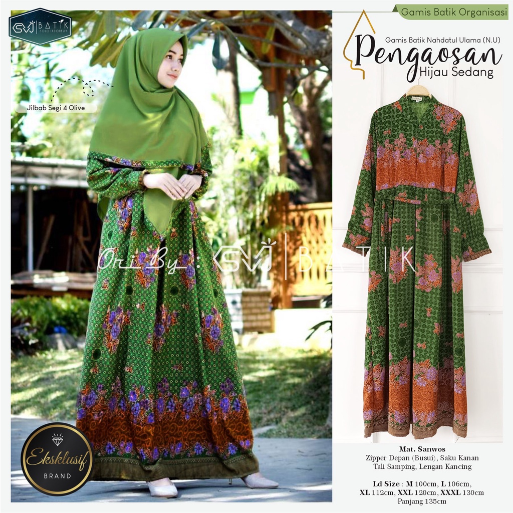 favorit gamis pengaosan nu muslimat nu 2025 logo nu hijau baju muslim dewasa seragam pengajian