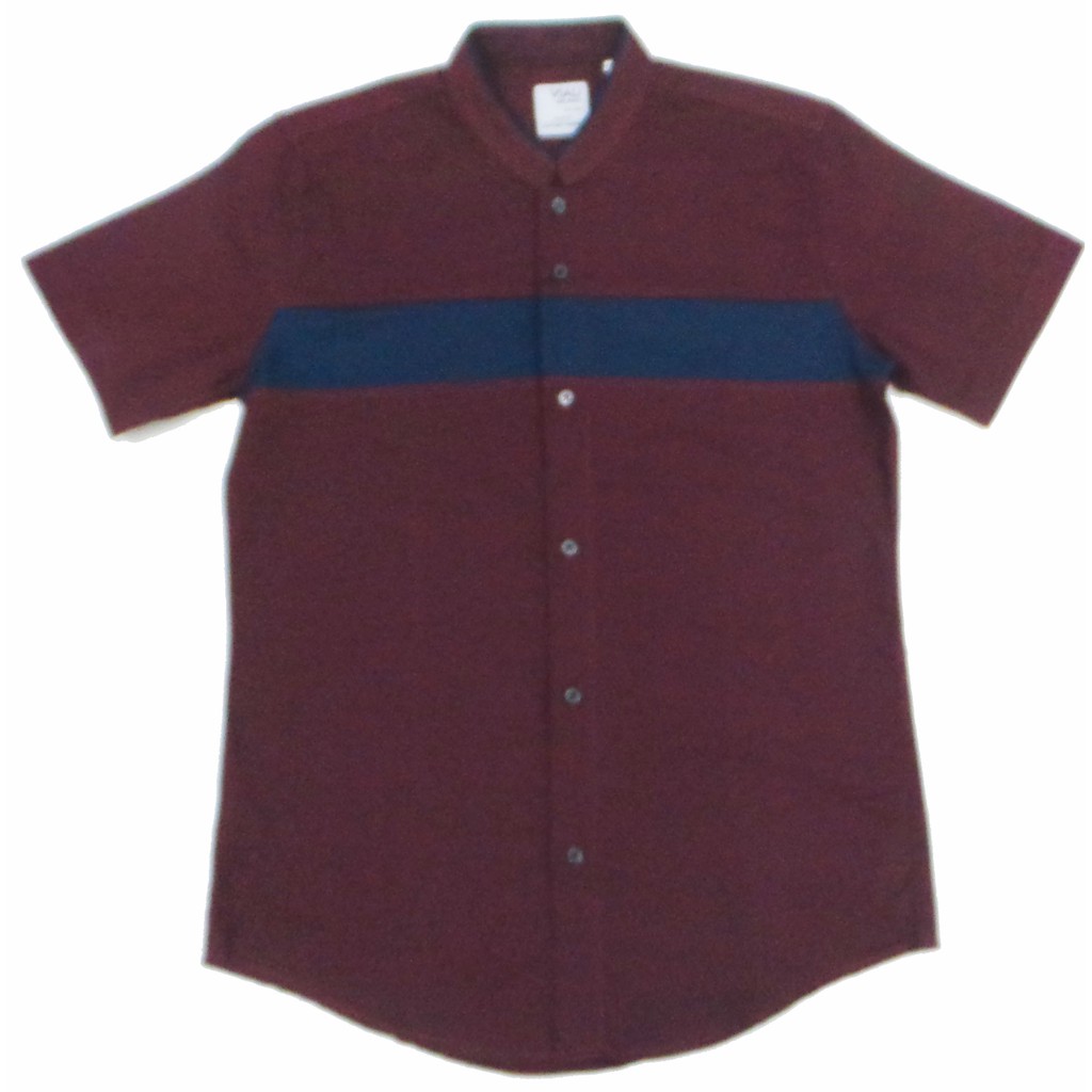 Viali Milano Kemeja Pria Lengan Pendek Maroon