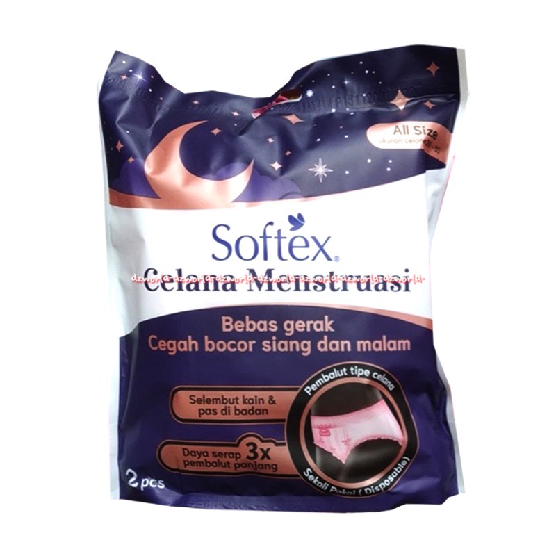 Softex Celana Menstruasi isi 2pcs Pembalut Celana Wanita Softek Panty Panties Mens Men Pantyhouse