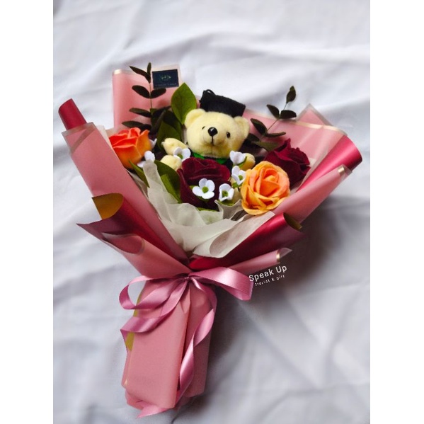 BUKET BUNGA WISUDA/Bunga  FLANEL/Buket Wisuda/ Buket bunga