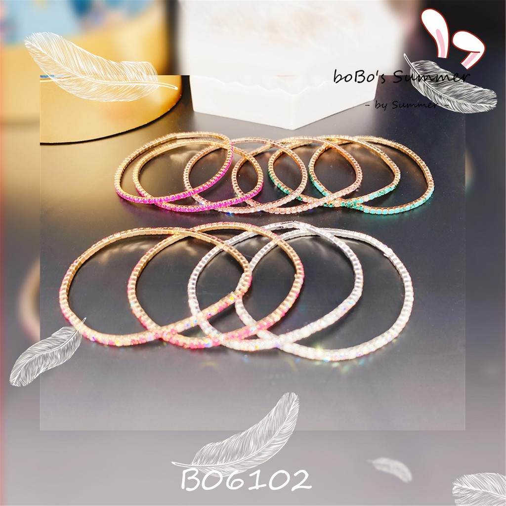 Gelang Kristal Simple Aksesoris Style Korea Untuk Wanita