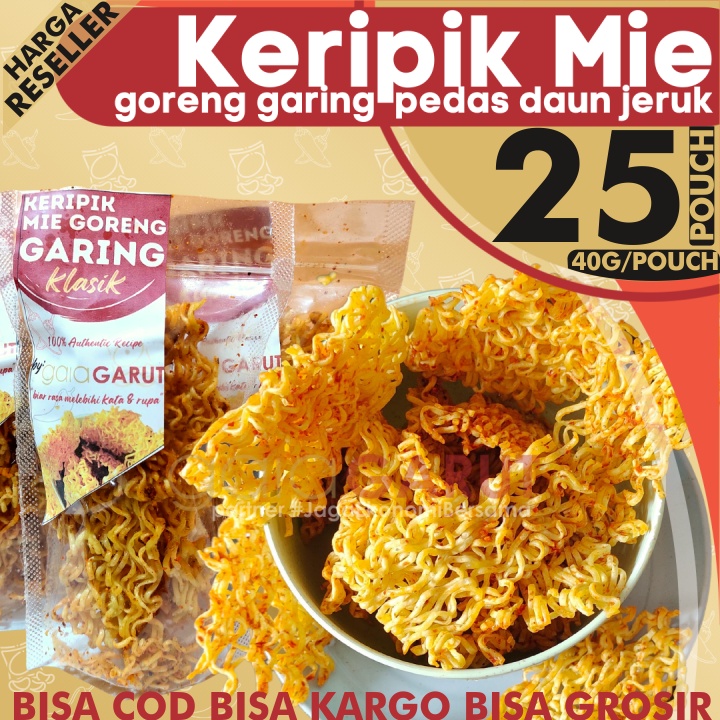 

HARGA RESELLER - 25pouch Cemilan Keripik Mie GORENG Kering by GG (Bisa COD/Grosir/Kargo)