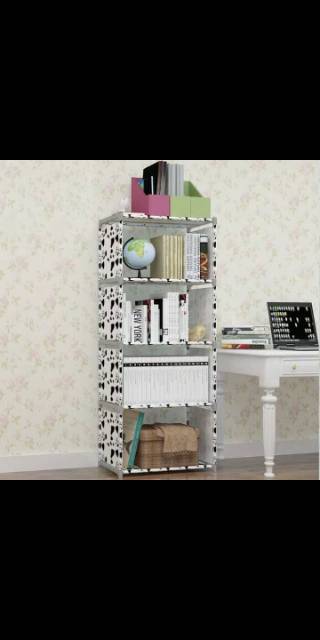 RAK BUKU PORTABLE TRI J RAK BUKU 4 SUSUN BONGKAR PASANG