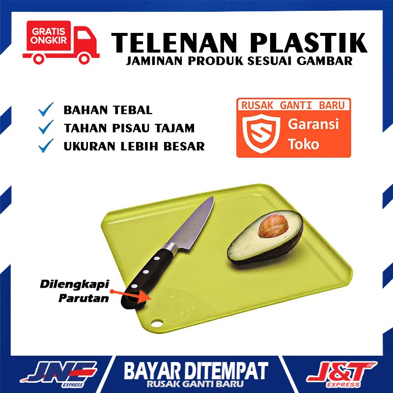 Talenan Plastik Tebal dan Besar 2 in 1 Memiliki Parutan Pada Sudut Sisi Telenan Multifungsi
