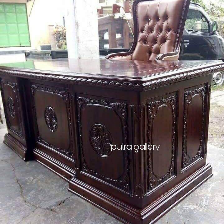 Meja kantor / Meja kantor jati / Meja kantor ukiran / Furniture jati