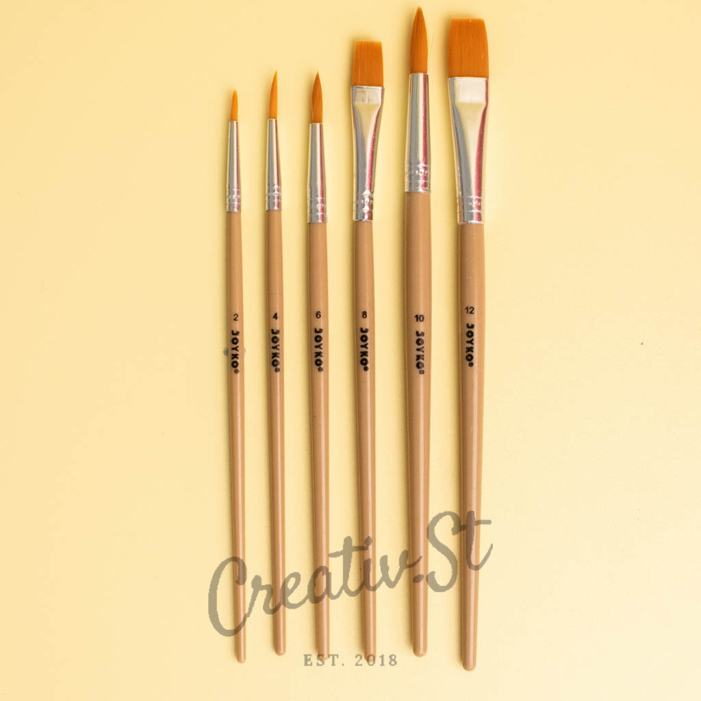 

JOYKO Kuas Lukis Set Paint Art Brush Br-5 (6 Pcs Kuas)