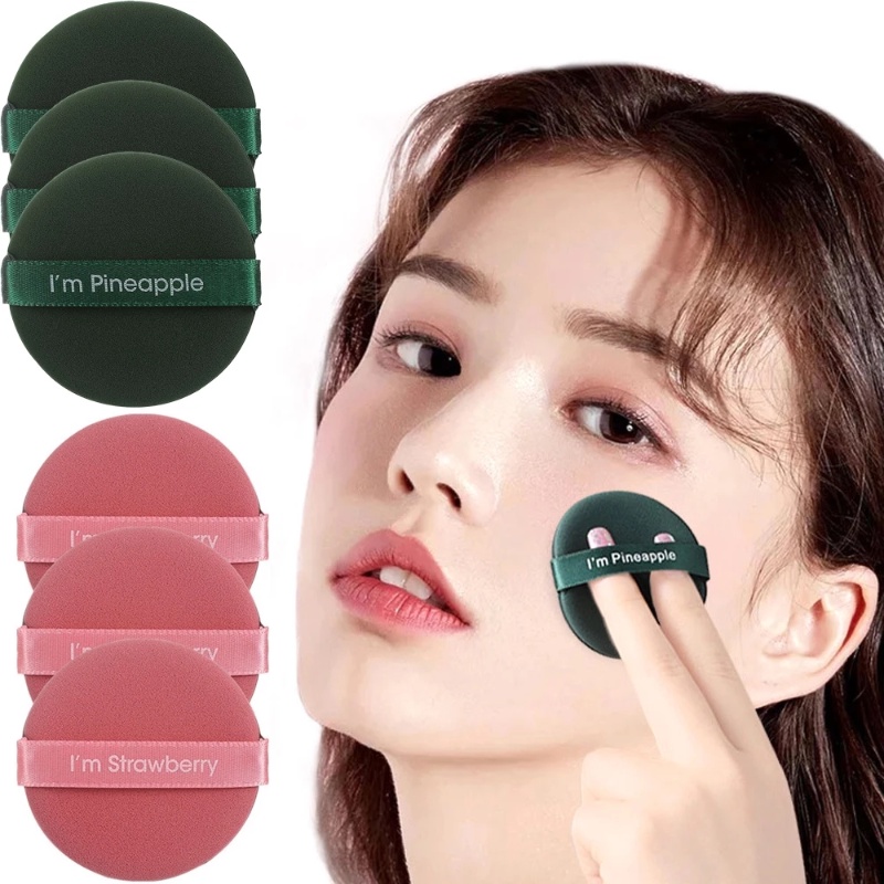 1pc Spons Puff Bentuk Bulat Untuk Foundation Cair / Krim / Concealer