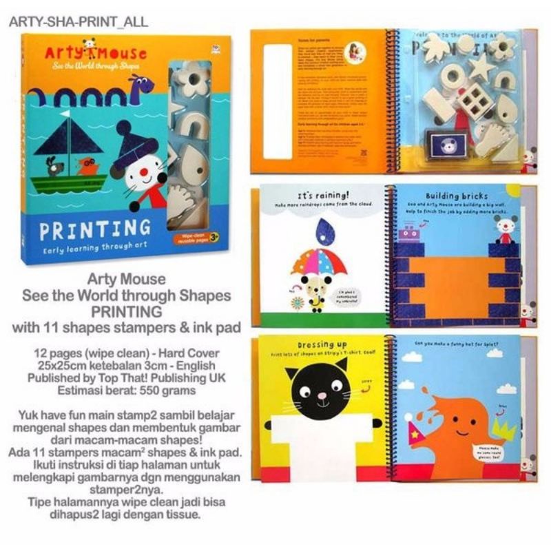 

(ACTIVITY BOOK) Arty Mouse - Printing - Early Learning Through Art - See the World Through Shapes