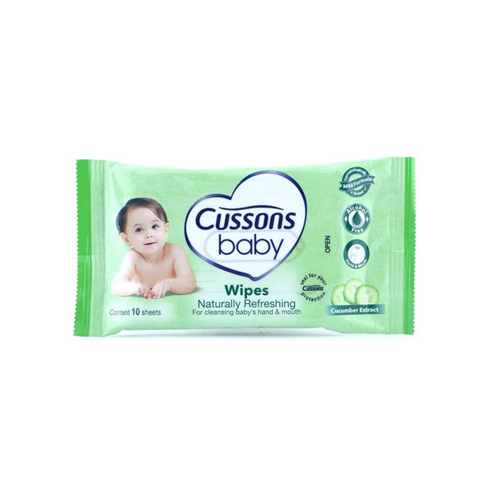 Tisu Basah Tissue basah Cussons Baby Wipes Naturally Refreshing 10 Sheet