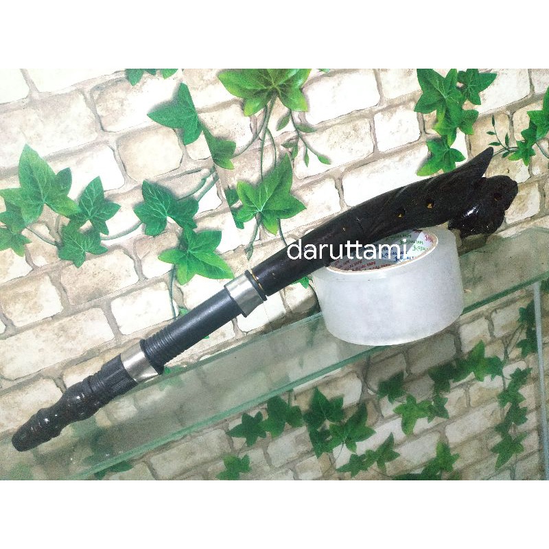 Gagang joran pancing pahu-l joran pancing pahul ukir- pancing pahul motip wayang