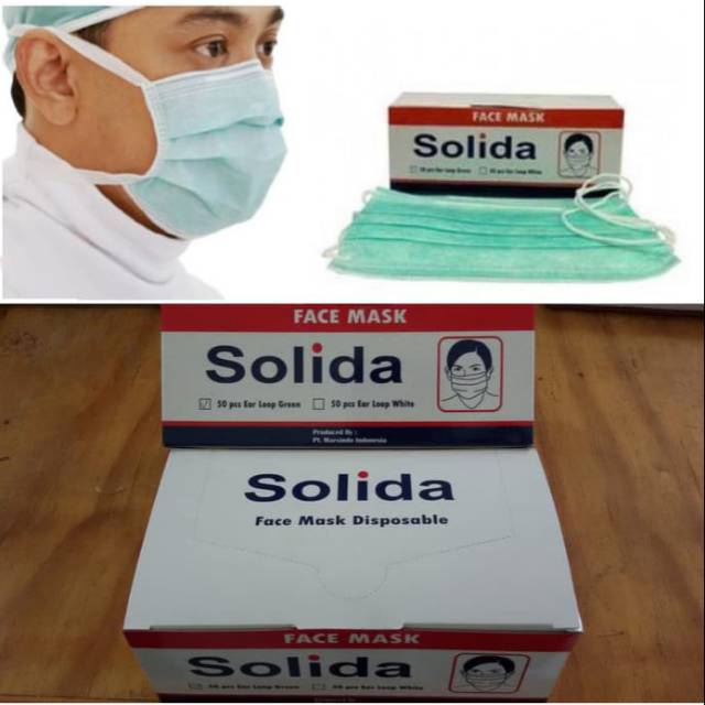  SALE MASKER KESEHATAN SOLIDA  3 PLY FACE MASK  SOLIDA  