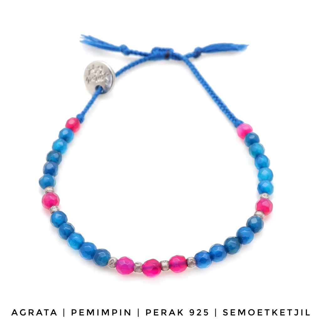 

Semoet Ketjil Gelang Bohemian Agrata Perak 925 Batu Agate Boho Special Edition
