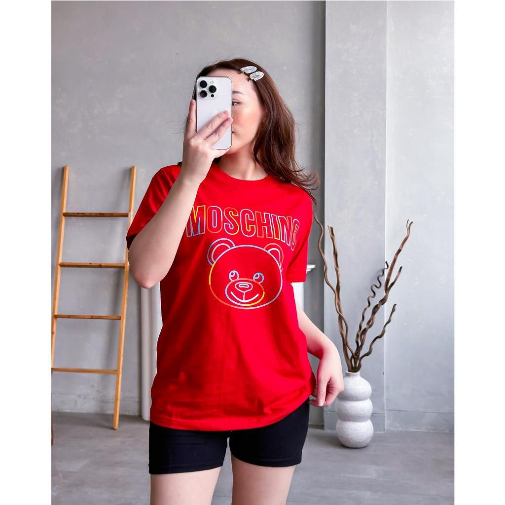 INFINITEE Kaos Wanita Lengan Pendek Bahan Katun Motif Terkini