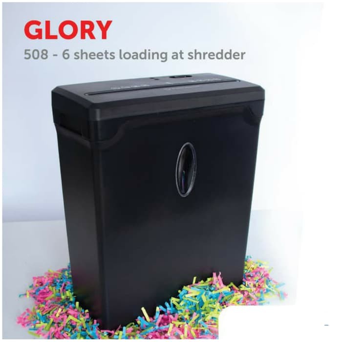 Paper Shredder / Mesin Penghancur Kertas Glory 506 Cross Cut, hancur kecil-kecil. GARANSI!