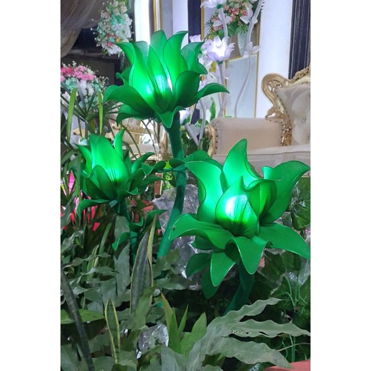 Standing Lampu Bunga Stoking / Kap Lampu Hias Bunga Stoking Dekorasi Fariasi Warna