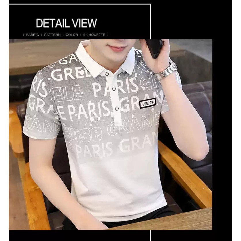 Amspro Baju wangki pria baju pria kaos polo pria Paris