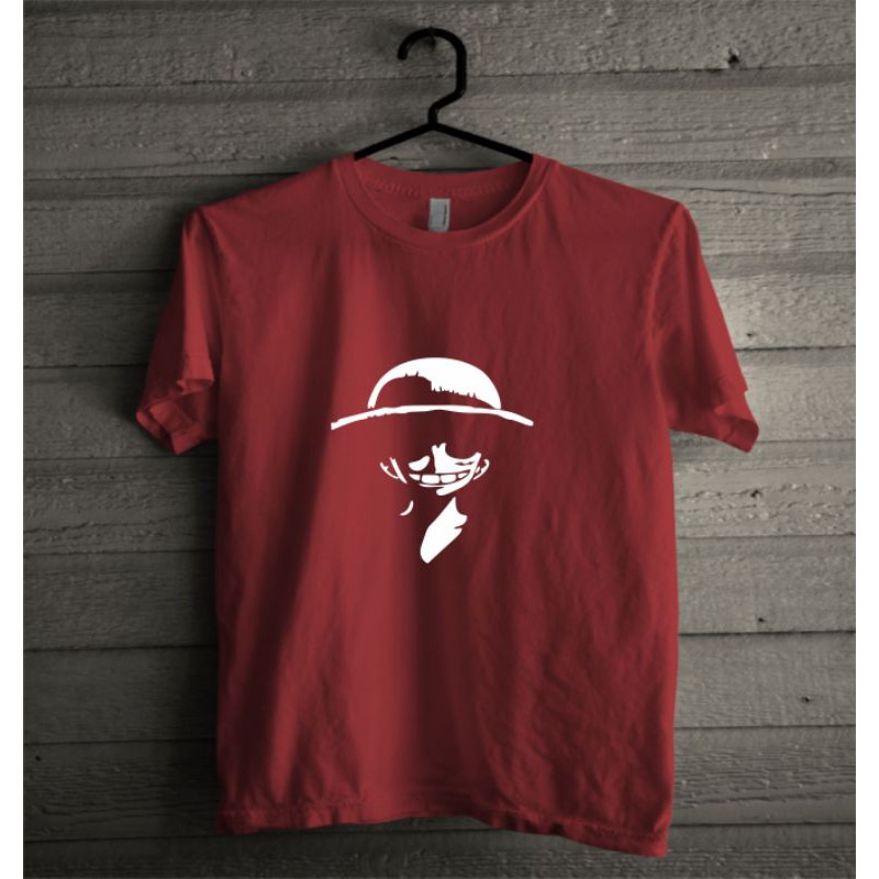 tshirt baju kaos anime one piece luffy smile siluet