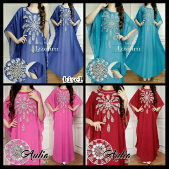KAFTAN AULIA bahan hycon+furing aplikasi