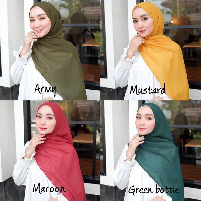 Pashmina sabyan polos  part 2 bahan diamond crep ukuran 175x75-2