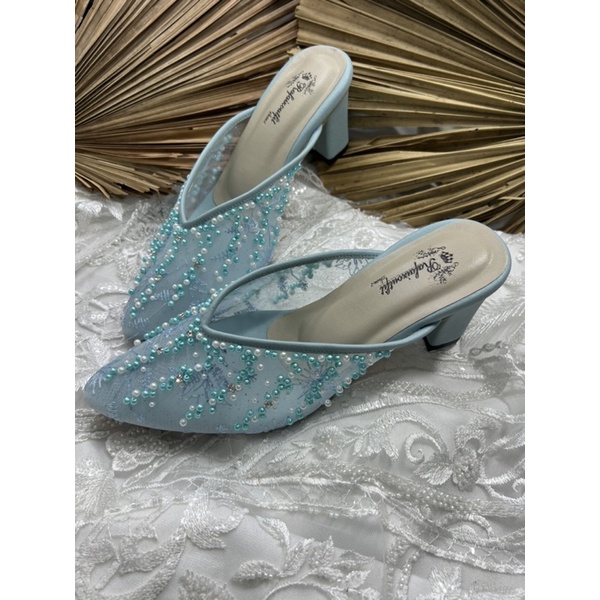 sepatu Rafaizoutfit sepatu wedding babyblue Yesika 7cm tahu