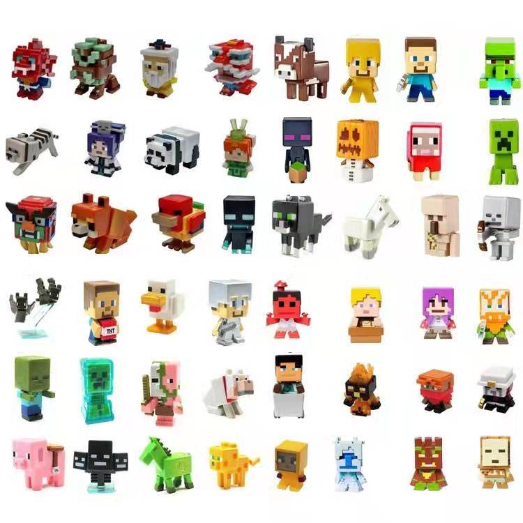 Game Mini Kartun Figure Mainan Lucu Steve Creeper Action Figure Hadiah Topper Kue Koleksi Mainan Untuk Anak