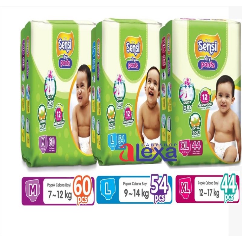 SENSI diapers pants Jumbo / Popok celana M60 L54 XL44 NB52 - popok bayi Newborn