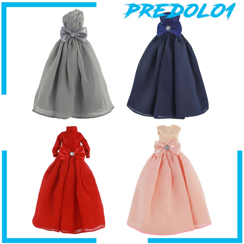 (Predolo1) Mainan Dress Pengantin Boneka Skala 1: 6 Untuk Anak Perempuan