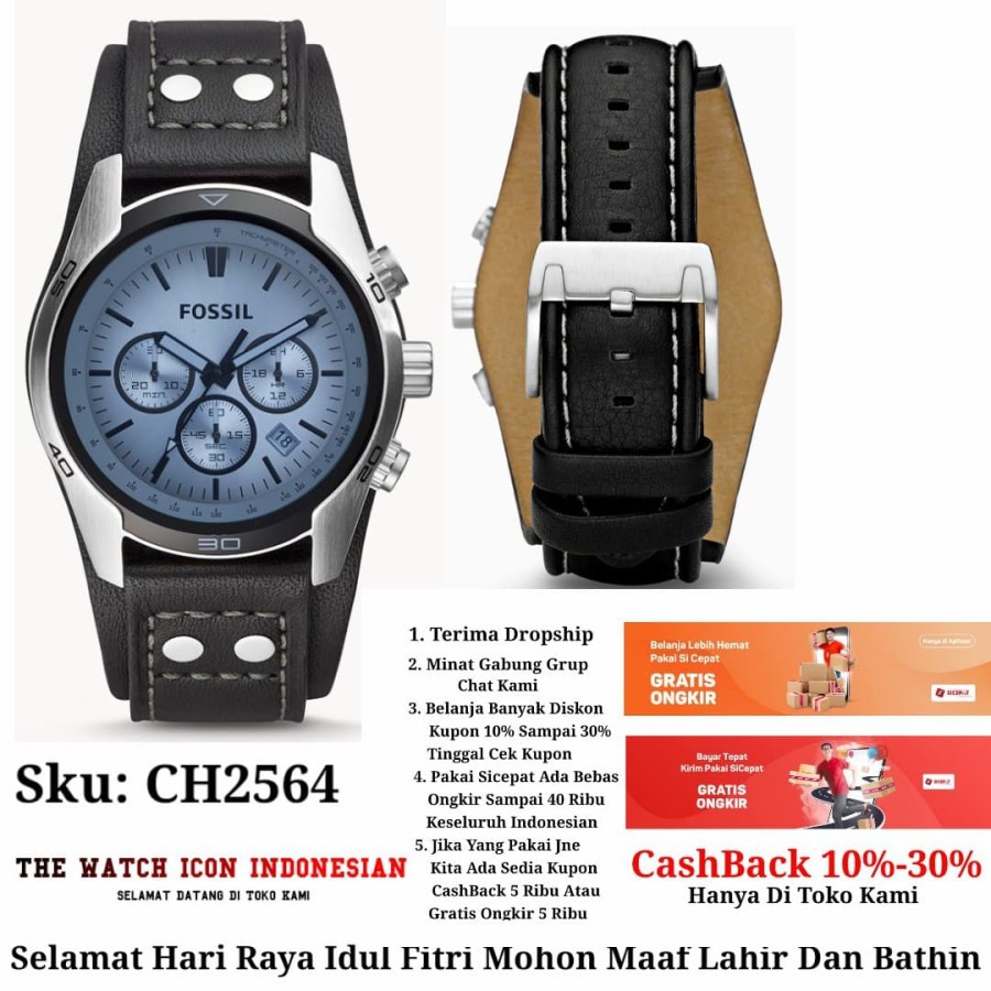 Cash Back JAM TANGAN PRIA MERK FOSSIL ORIGINAL TYPE : CH2564 Garansi 1th