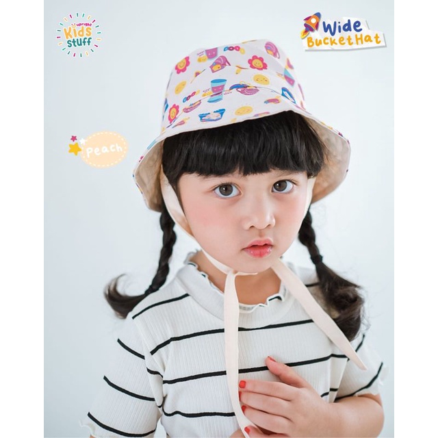 TOPI WIDE BUCKET HAT UPRIGHT KIDS STUFF BUCKET HAT UPRIGHT size kids dan junior