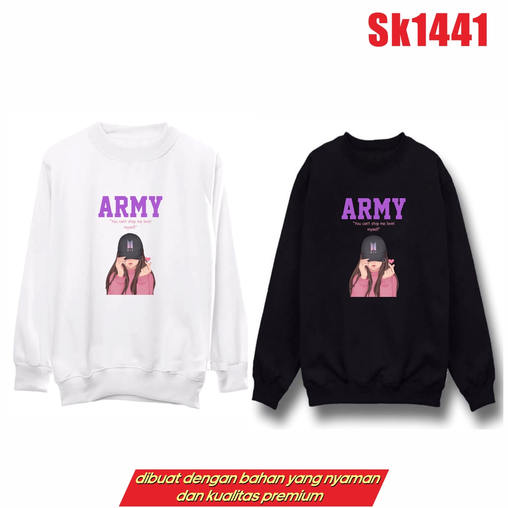 MURAH!!! SWEATER KPOP ARMY SK1441 JK FG SG V JIN RM JM UNISEX