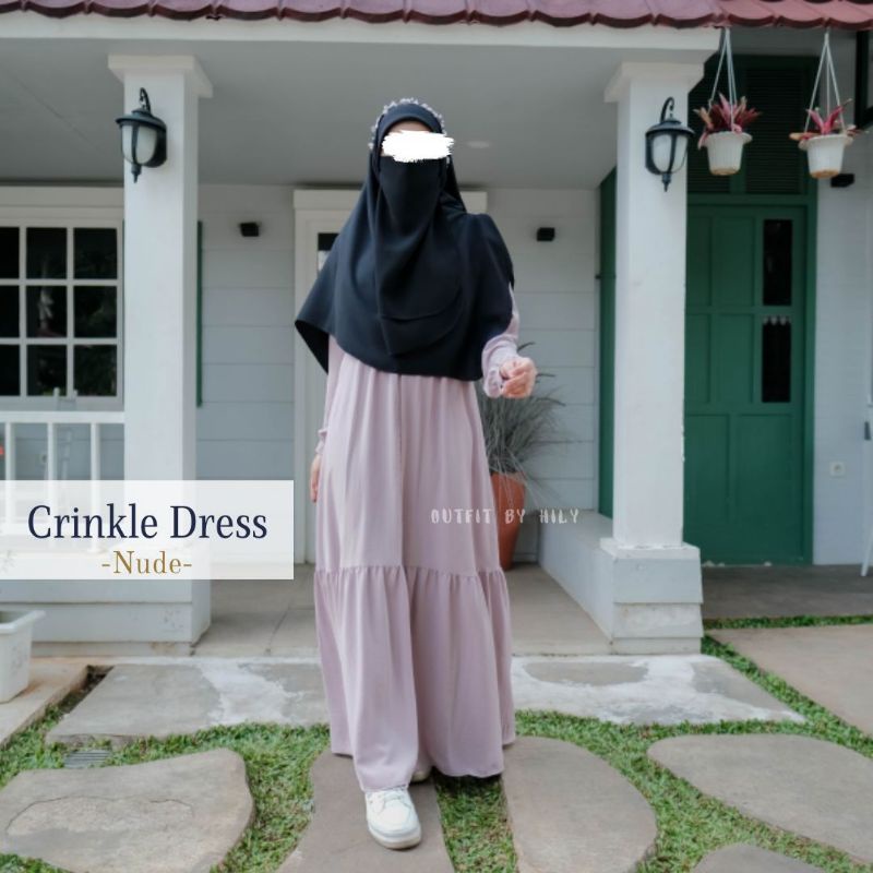 Crinkle Dress by Khizaanah Sunnah Daily dress crinkle Nude M