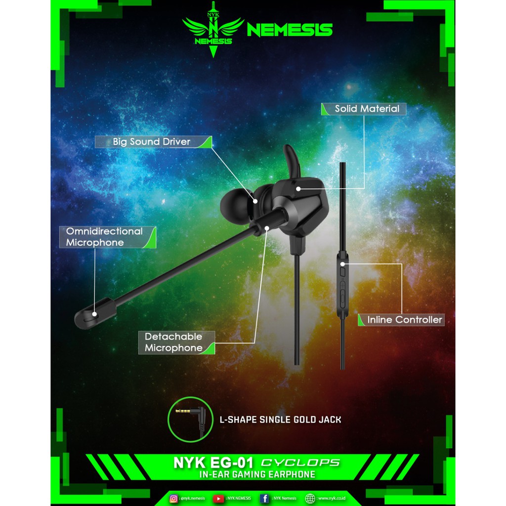 NYK EG-01 Cyclops Gaming Earphone / NYK EG 01 / NYK EG01 Cyclops Gaming Earphone