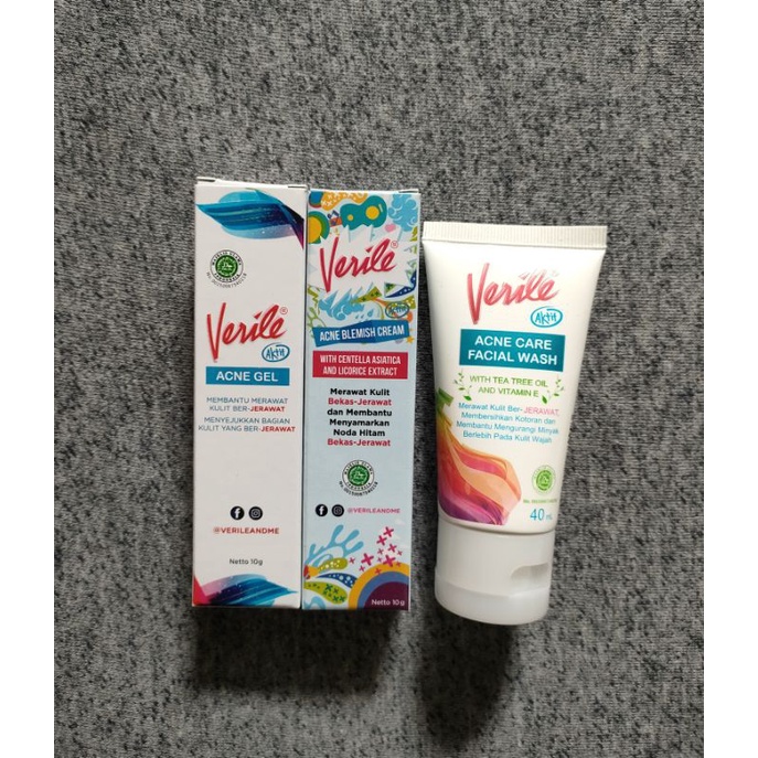 VERILE ACNE GEL / BLEMISH / FACIAL WASH - Veril melawan jerawat, menyamarkan