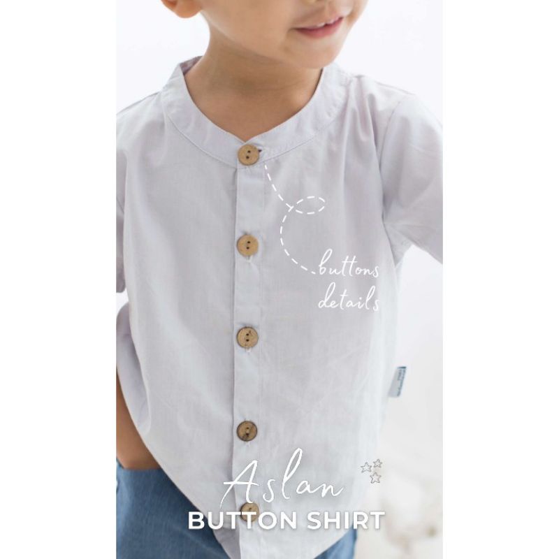 ArdenLeon ASLAN BUTTON SHIRT / Arden Leon Atasan Anak Laki-Laki 1-7y / Kemeja Anak Lengan Pendek