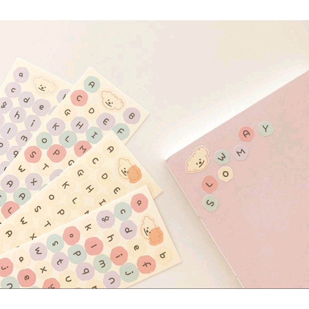 

Stiker Huruf Aesthetic abjad Stiker Alphabet Stiker lucu Jurnal Decor Photocard