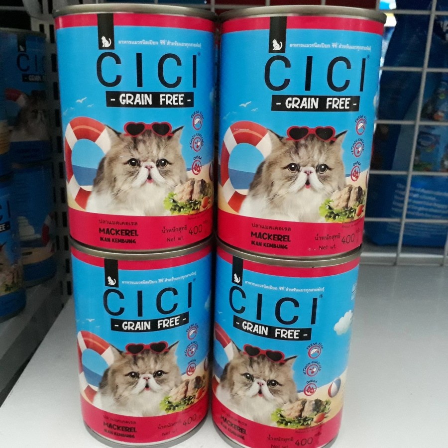 Makanan Kucing CICI Kaleng Mackerel 400gr Cat Wet Food Grainfree Basah