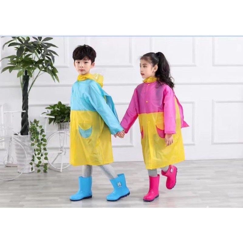 Kids Raincoat 4-13Thn Jas Hujan Anak Ponco Karakter Mantel Poncho 0767