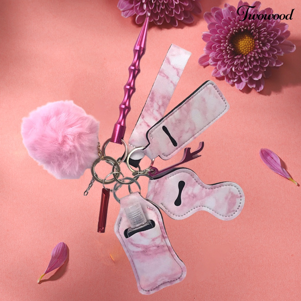 Twowood 10Pcs / Set Gantungan Kunci Pompom Portable Untuk Wanita