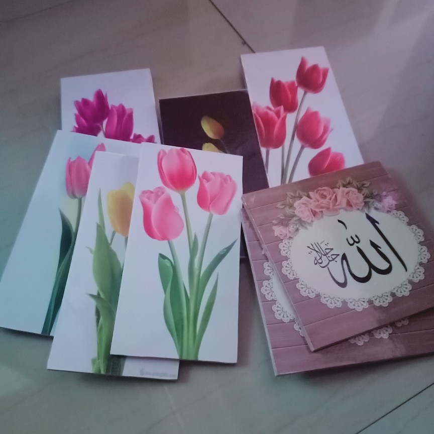 Poster Kayu Abstrak Vintage Bunga Tanaman Hiasan Dinding Dekorasi Rumah