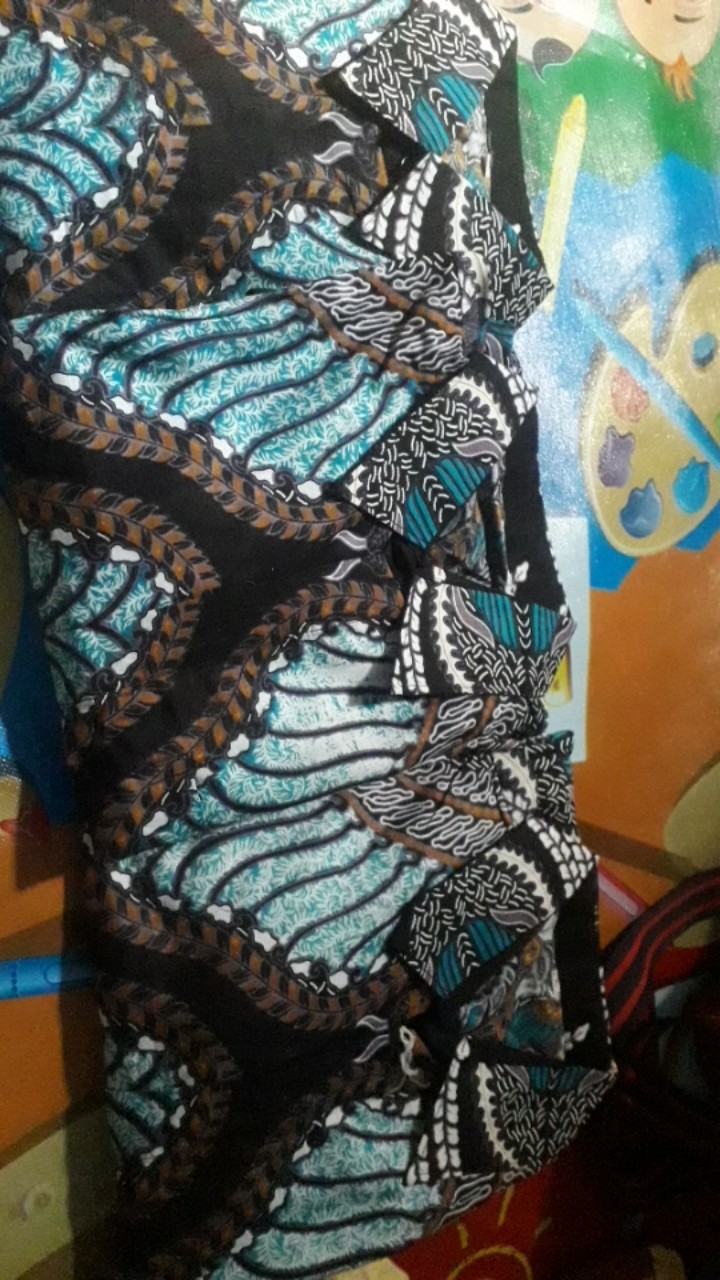 Kemeja Batik Pria Lengan Panjang Size M L Xl Xxl  Bswart Batik Hrb026 Kenongo Hem Panjang Padi